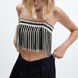 MANGO fringed crop top